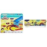 Play-Doh B5554 Knetwerkpresse Toys inkl. 2 Dosen Knete & 4er Pack WILD, Knete für fantasievolles und kreatives Sp