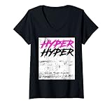 Damen Hyper Hyper | 90er Rave, Festival, Techno-Spaß T-Shirt mit V