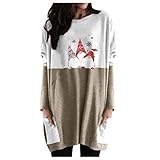 Weihnachtliches Sweatshirt für Damen, Herbst, Frühling, Winter, Weihnachten, bedruckt, langärmlig, Pullover, Tops, Bluse, T-Shirt, Top, Bluse, T-Shirt Gr. XXL, kak