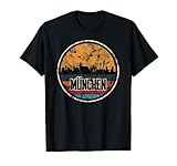 München Skyline City Retro Vintage Stadt T-S