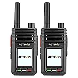 Retevis RB20 Netzwerk Funkgerät, 4G Walkie Talkie Unbegrenzte Reichweite, 4000mAh Mini Großer Reichweite Handheld Transceiver mit GPS, für Team, LKW-Fahrer (Schwarz, 2 Stück)