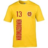 FanShirts4u Herren Fan-Shirt (XL, NORDMAZEDONIEN/Gelb)