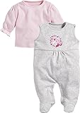 Schnizler Baby-Mädchen Set Interlock Einhorn Strampler, Grau (Grau/Melange 37), 68