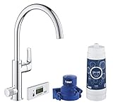 GROHE Blue Pure Eurosmart Starter Kit | Küchenarmatur mit Filterfunktion, C-Auslauf | chrom | 30383000