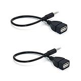 2 Stück 3.5mm männlicher AUX Audio Stecker, USB Buchse auf 3,5 mm Klinkenstecker Stecker,Audio Konverter Kabel Auto AUX Audio Plug Jack,USB-Buchse an 3,5 mm Stecker Cord Konverter Kab