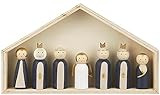 IB Laursen Weihnachts Krippe mit 7 Holz Figuren Set Krippen Weihnachten Deko N