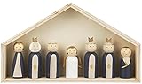 IB Laursen Weihnachts Krippe mit 7 Holz Figuren Set Krippen Weihnachten Deko N