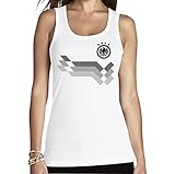 Shirtgeil Deutschland Fußball Trikot für Frauen zur EM Fanartikel Frauen Tank Top Medium Weiß