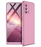 ZSCHAO Für Oppo A74 4G 360 Grad Hülle Ultra Slim Dünn stossfest Stoßfest +Panzerglas Handyhülle Kompatibel mit Oppo A74 4G Hülle Full Case Cover Matt HardCase 3 in 1 Schutzhülle Rose G