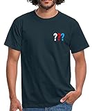 Spreadshirt Die DREI Fragezeichen Kleines Logo Männer T-Shirt, S, Navy