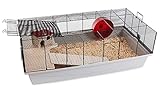 PETGARD Mäuse- und Hamsterkäfig, großes Nagerhaus mit Holzetage, Komplettset mit Laufrad und weiterem Zubehör, 100x54x35 cm, Elmo XXL