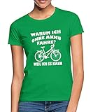 Spreadshirt Warum Ich Ohne Akku Fahre Fahrrad Anti E-Bike Spruch Stadtrad Frauen T-Shirt, M, Kelly G