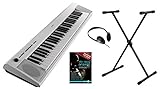 Yamaha Piaggero NP-12WH Portable Piano Set (61 anschlagdynamische Tasten, 10 Top-Sounds, Record-Funktion,inkl. Keyboardständer, Kopfhörer und Klavierschule, USB to Host, Batteriebetrieb möglich) w