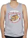 Shirtracer Sprüche Statement mit Spruch - Ich Hasse Morgen-Menschen! - Hund - weiß - M - Grau meliert - Geschenk - BCTM072 - Tanktop Herren und Tank-Top M