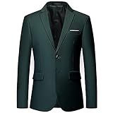 GUOCU Herren Sakko Freizeit Anzugjacke Fallendes Revers Slim Fit Einfarbig Modern Sakko für Hochzeit Party Abschluss Business Klassisch Zweiknopf Anzug Blazer Jackett Leichte Casual Jack