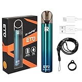 Hearkey E Zigarette Ohne Nikotin Starter Set, All-in-One Vape Pen Kit 900mAh, ETU Pod Kit Blu mit 3 ml Tank Ohne Liquid Micro-USB-Aufladung (mit USB-Ladekabel und Lanyard)