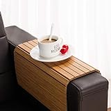 GEHE Sofa-Arm-Tablett, flexibel, faltbar, für Snacks, tolles Armtablett für Couch-Armlehne (41,9 cm L x 33,7 cm B x 1 cm H, natürlicher Bambus)