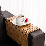 GEHE Sofa-Arm-Tablett, flexibel, faltbar, für Snacks, tolles Armtablett für Couch-Armlehne (41,9 cm L x 33,7 cm B x 1 cm H, natürlicher Bambus)