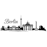 Wandtattoo Skyline Berlin - Wandtattoo / 49 Farben / 3 Größen/schwarz / 35 x 99