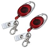 kwmobile 2x Schlüssel Jojo mit Ausweis Clip - Schlüsselanhänger ausziehbar - Kartenhalter Karabiner Anhänger - Schlüsselband mit Karten H