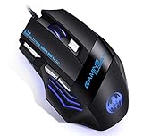 Gaming Maus, QueenDer 7200DPI Gamer Mouse Professionelle Ergonomisch Mit Einstellbare DPI 7 Tasten Wired Hohe Präzision Mäuse Für PC Macbook Computer Laptop Windows 2000/7/8/10/XP/Vista/Me Mac OS