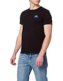 ALPHA INDUSTRIES Herren Basic T Small Logo T-Shirt, Black/Blue, Larg