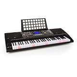 Schubert Etude 450 USB - Keyboard, Lern-Keyboard, 61 Tasten, Leuchttasten, Aufnahme-Funktion, Playback-Funktion, AUX, USB-MIDI, 65 Demo-Songs, 32 Speicherplätze, schw
