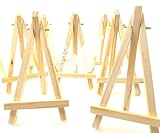 JZK® 10 x Mini kleine Holz Tafel Display Staffelei Foto Memo Halter Platzkartenhalter Name Tabelle Karte Stand für Hochzeit Geburtstag Taufe Babyparty Party & Bar (10 x, 15 x 8 cm)