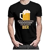 Gegen Schnupfen, sag ich dir, hilft am besten EIN kleines Bier Lustige Bier T-Shirts, Fun T-Shirts für H