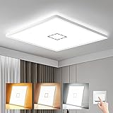 Oraymin Ultra Dünn 2.85cm LED Deckenleuchte Flach Panel, 22W 2400LM LED Deckenlampe Bad, 2700K/4000K/6500K, IP44 Wasserdicht LED Badlampe für Badezimmer Wohnzimmer Schlafzimmer Balkon Flur, 42x42