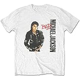 Rockoff Trade Herren Michael Jackson Bad T-Shirt, Weiß (White White), XX-Larg