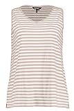 Ulla Popken Damen Feminines V-Neck Top Geringelt T-Shirt, Beige (Beige 74745022), 54-56