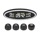 WFWJSKJ tpms Autoreifendrucksystem TPMS LCD.Buntes Ladegerät mit einem internen Sensor des automatischen Sicherheitsalarms Acc USB.Reifen externa. Reifendruck-Kontrollsystem (Type : External Sensor)