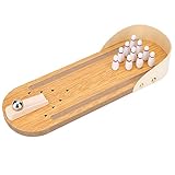 VGEBY Tisch Bowling Spiel Set, Holz Desktop Bowling Set für Kinder pädagogisches Spielzeug