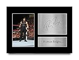 HWC Trading Roman Reigns A4 Ungerahmt Signiert Gedruckt Autogramme Bild Druck-Fotoanzeige Geschenk Für WWE Wrestling-F