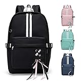 FEDUAN original Campus Rucksack Schulrucksack Mädchen Teenager Jungen Laptopfach bis 15,6 Zoll USB-Anschluss Damen Herren Schultasche Schule Business Backpack Sport Outdoor Camping M4 schw