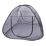 Windhager POP-UP Moskitonetz, großes Mückennetz für Doppelbett, Camping Netz, Insektenschutz, Mückenschutz, Bettnetz, Fliegennetz Zelt, 180 x 200cm, anthrazit, 03276