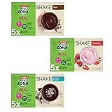 EnerZona Shake Variety Pack ● 15 Beutel Instant Meal ● 5 Shake Schokolade 56g + 5 Erdbeere Shake 50g + 5 Shake Kokosnuss 53g