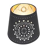 Uonlytech Tuch Lampe Schatten Metall Lampenschirm Ethnische Licht Schatten Laterne Desktop Ornament Liebe Herz Druck für Valentines Tag Weihnachten Urlaub Partei Dekoration Schw