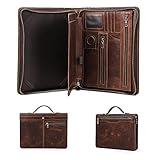 Handgemachtes italienisches Leder-Padfolio, echtes Leder, Business-Portfolio, Arbeits-Organizer, Vintage-Leder-Schutzhülle für iPad Pro Tab