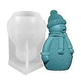 NSXIN 3D Silikonform Weihnachten Kerzenform DIY Schneemann Gießform Fondant Silikon Form Kerzengießform für die Herstellung von Kerzen, Aromasteinen, Schok