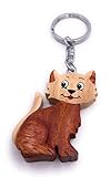 H-Customs Katze Cat Sweet süß Holz Edel Handmade Schlüsselanhänger Anhäng