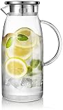 LIUBINGER Teekanne Teekanne Cup 1,8 l/Liter Karaffe Wasser-Krug mit Deckel Borosilikat Teekanne Glas Wasserkocher Hitzebeständigkeit Saftbehälter Topf Glaskanne Geeignet for Hot Coffee (Sing