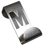 Türhaken mit Buchstabe oder Symbol - Hergestellt aus Satiniertem Edelstahl - von 30 bis 35 mm Breite - Buchstabe M