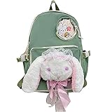 Japanische JK Uniform Tasche Kaninchen Schule Schultertasche Lolita Handtasche Laptop Tasche für Frauen Mädchen, grün, M