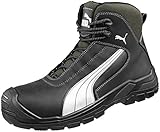 Puma Safety Shoes Cascades Mid S3 HRO SRC, Puma 630210-202 Unisex-Erwachsene Sicherheitsschuhe, Schwarz (schwarz/weiß 202), EU 43