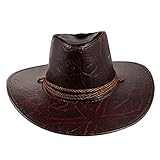 Unomor 1 x Cowboyhut, Western-Cowboy-Kostüm, Zubehör, breiter H