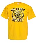 T-Shirt - Gallifrey University Doctor Time Academy Who (Gelb, XS)