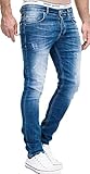 MERISH Jeans Herren Slim Fit Jeanshose Stretch Designer Hose Denim 501 (32-32, 501-2 Mittelblau)