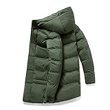 Herren Outdoor Winddichte Jacke Warm Puffer Jacke Baumwolle Gepolstert Jacke Lange Verdicken Winter Thermo Lange Jacke, Green4, XXXXXXX-Larg